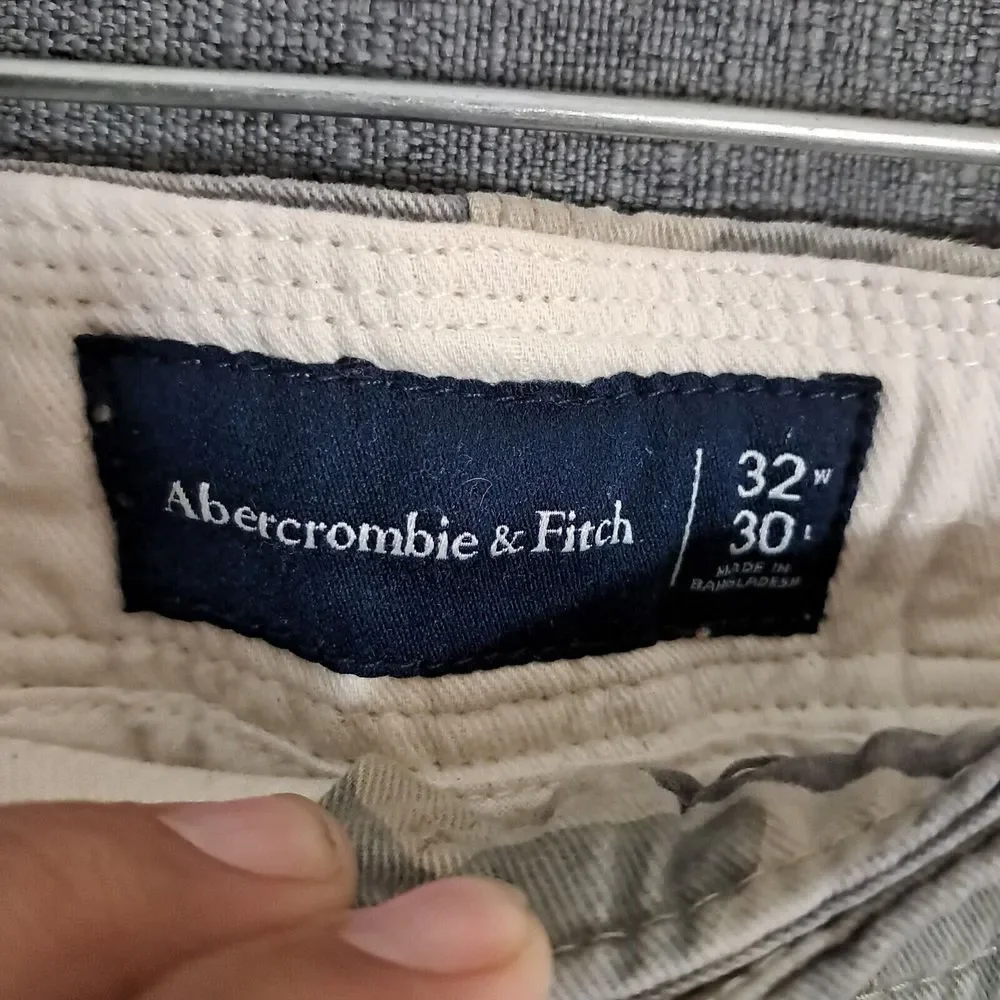 Vtg Abercrombie Fitch Camo Military Cargo Slim Straight Paratrooper Pants Men 32